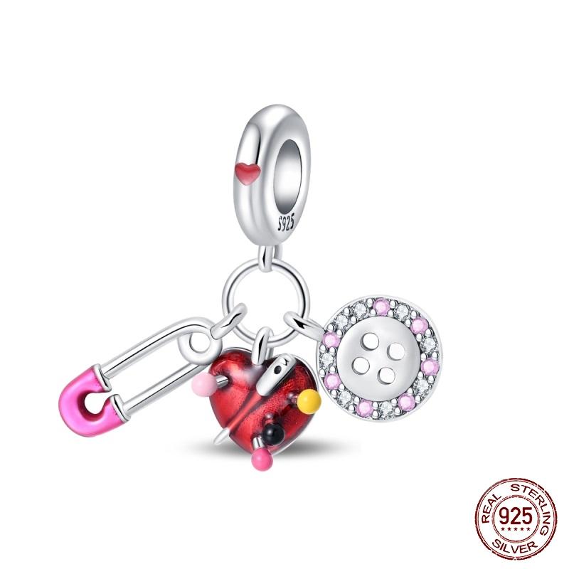 New Copper Tailor Sewing Machine Hairdressing Charms Beads For Brand Original Bracelet Diy Jewelry Gift