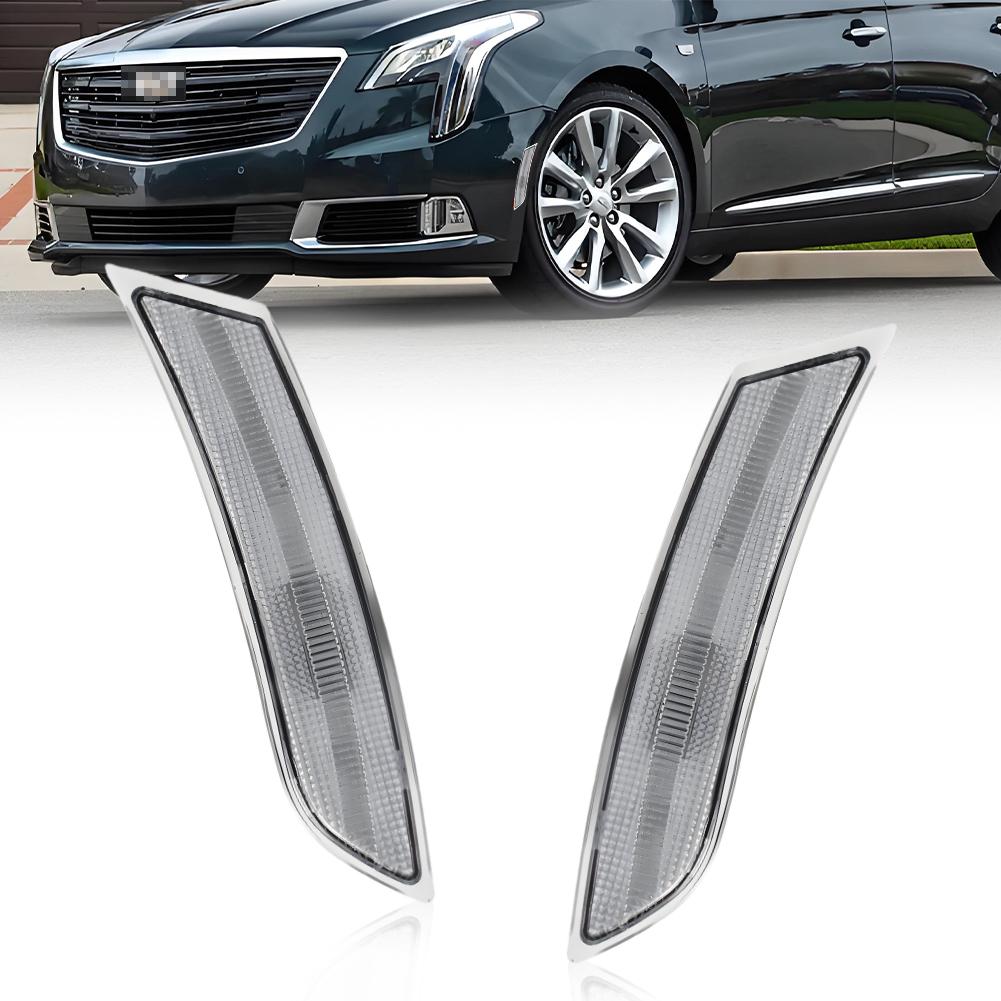 2PCS Front Bumper Side Marker Turn Signal Light Housings For 2013 2014 2015 2016 2017 Cadillac XTS No Bulb/Socket Included zs4