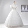 White 4-layers Design No Hoop Petticoat Fluffy Wedding Dress Crinoline Bridal Ball Gown Underskirt Ladies Lined Skirt Party Dress Role-playing Lining