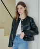 Yuppe Round Leather Jacket_Black