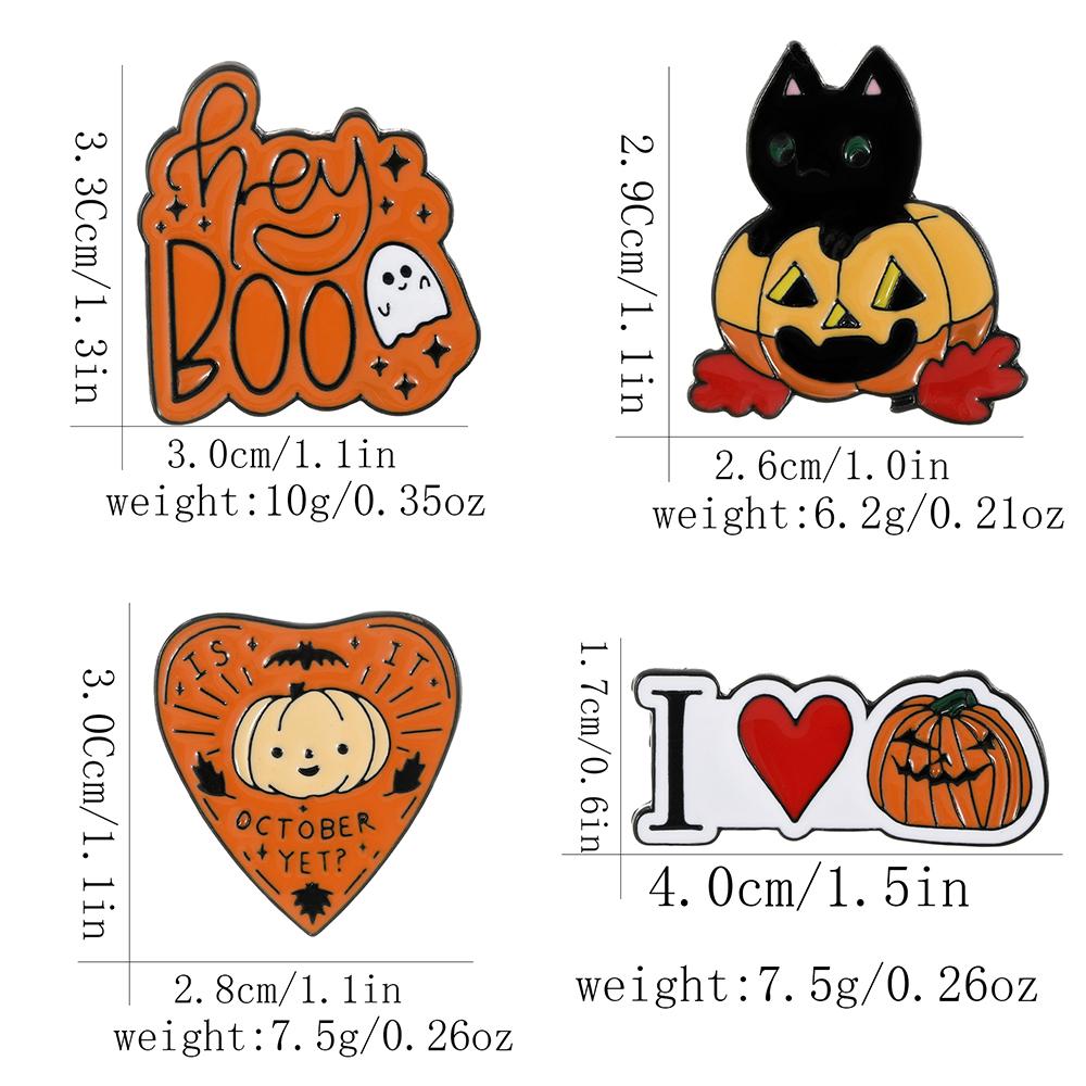 4 Styles Creative Two Use Halloween Magnetic Brooches Pumpkin Head Pins Fridge Magnet Dual-Use Festival Jewelry