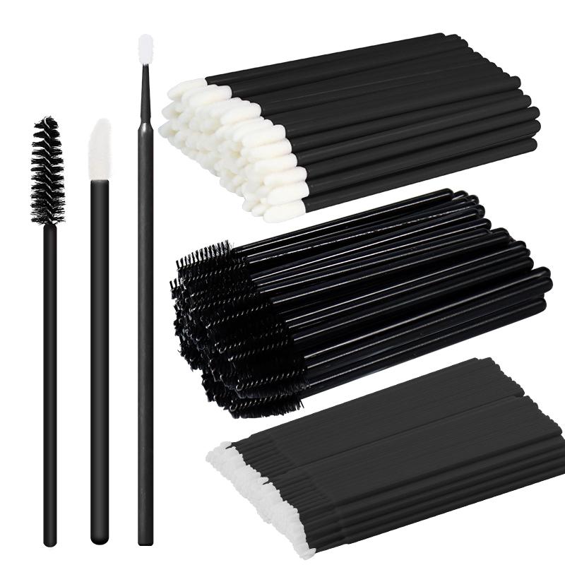 ANNAFRIS 1Pack 50Pcs Disposable Eyelash Brush Soft Head Crystal Eyebrow Brush Lash Extension Brush Mascara Wand Makeup Tool