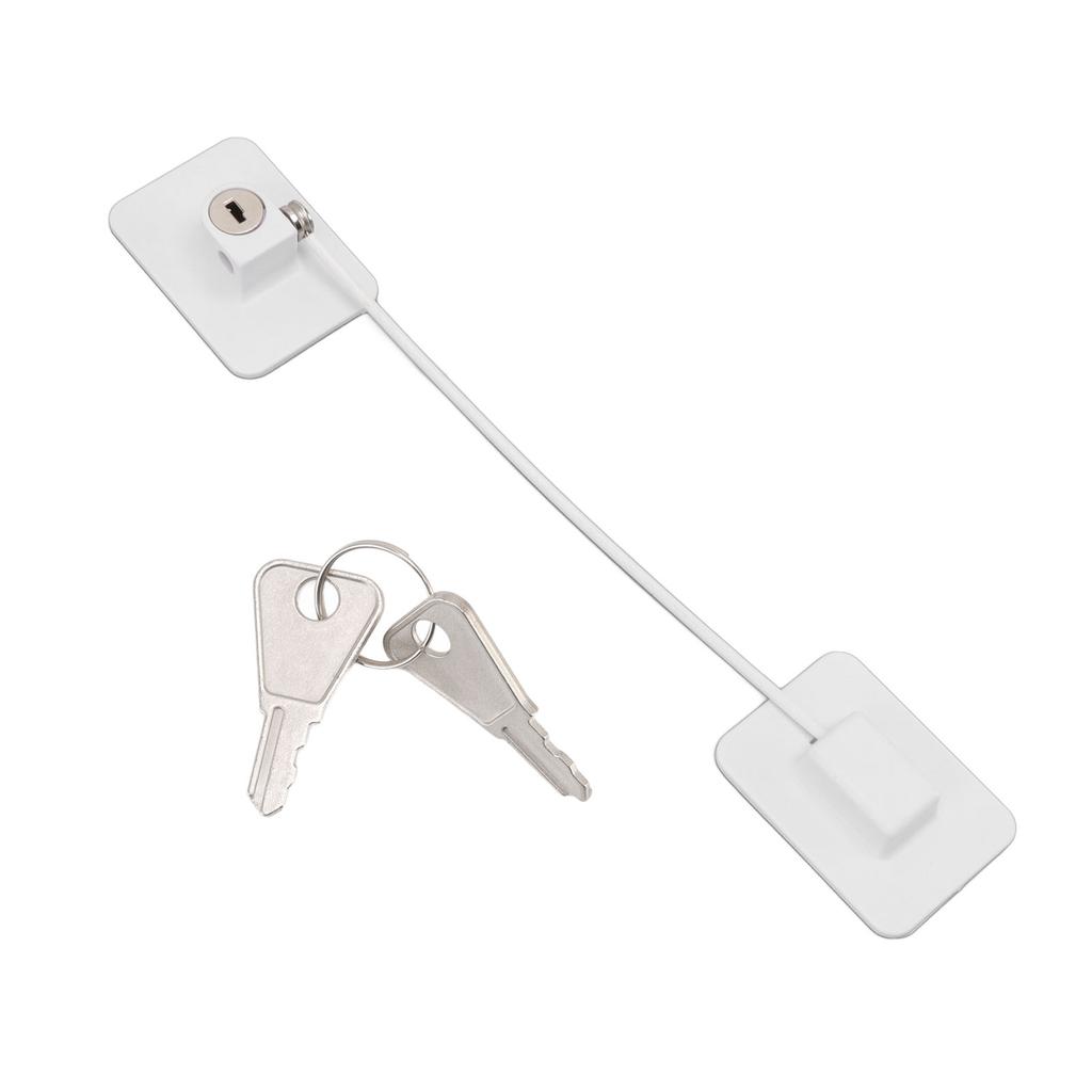 Refrigerator Lock White Childproof Freezer Lock Child Safety Cabinet Drawer Lock with 2 Keys