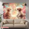 2D verträumte Katze und Hund Hintergrundtuch für Party, Foto & Dekoration