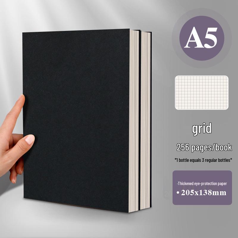 Xiaohongshu A5/B5 Thickened Blank & Lined Grid Retro Notebook for Students