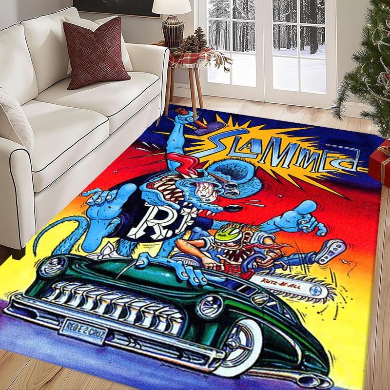 Rat Fury: Furious carpet Doormat Living room and bedroom mats Art Doormat Christmas gifts