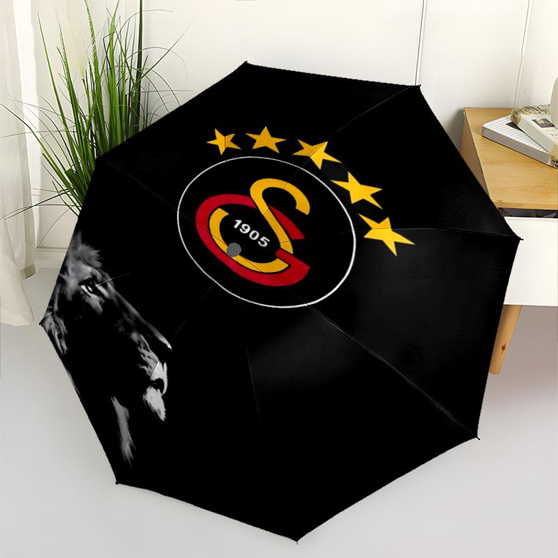 Galatasaray S .K Print Automatic Umbrella, 8 Rib Iron Frame, Plastic Handle, Suitable for Outdoor Travel &Daily , Ideal Gift