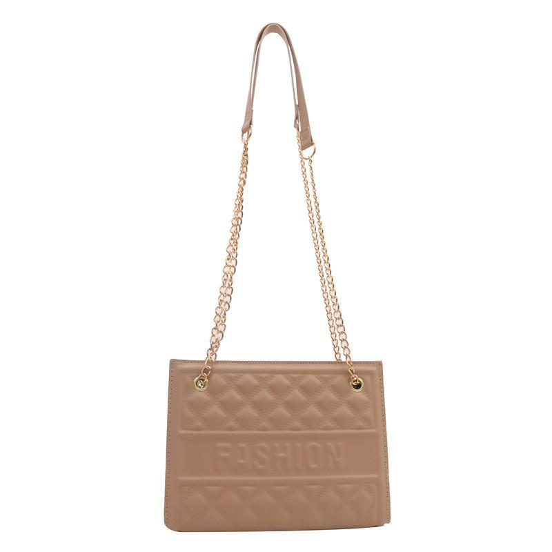 

Stylish 2024 Large Capacity Quilted Tote Bag For Women With Chain Strap For Daily Use хакі