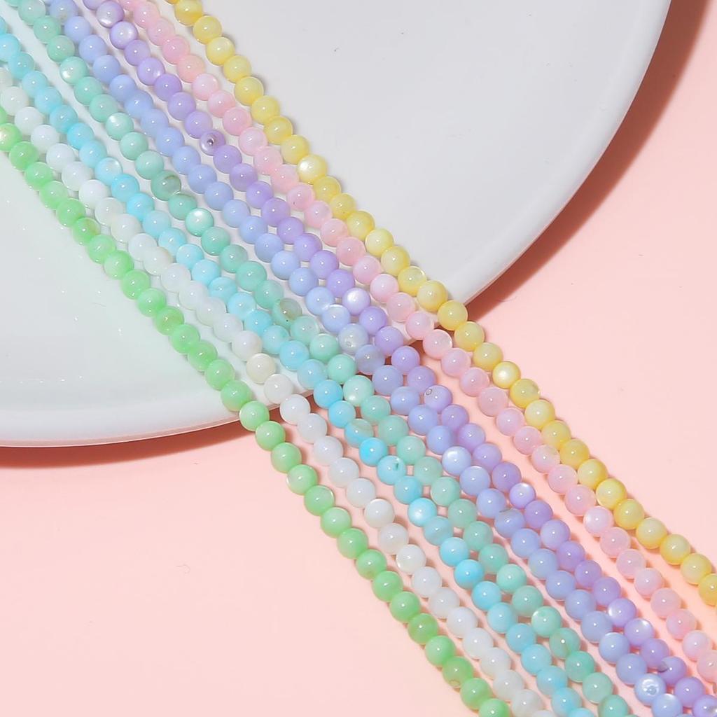 3mm Natur Süßwasser Shell Runde Perlen für Schmuck Machen DIY Armband Necalace Telefon Kette