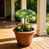 Copertura Ombreggiante per Piante da Taglio a Terra a Foglia di Loto, Protezione Solare in Metallo con Vernice Antiruggine Impermeabile, Ombrello da Giardino per Fiori in Vaso Piantine,