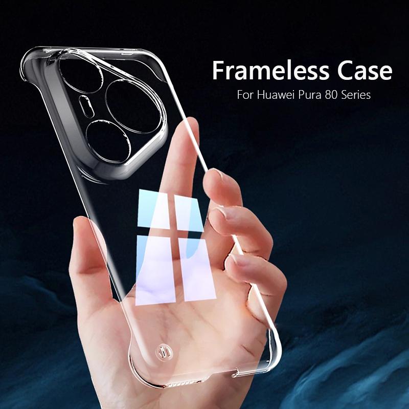 Frameless Slim Clear Hard Back Cover Case For Huawei Pura 80 Pro Ultra Pura80 Pro+Ultra ShockProof Coque Phone Cases Huawei Pura 80 Pro+