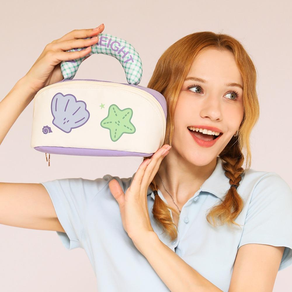 Dopamine Color Cute Makeup Bag Kawaii Toiletry Bag Storage Bag Handheld Cosmetic Case  Girls