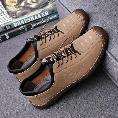 2025 Autumn New Men's Handmade Online Casual Leather Shoes Men's Soft Leather Soft Sole Foot Cover Single Shoes Loafers 565