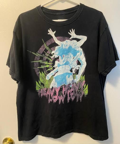 Винтажная Тяжелая Тяжелая Низкая Низкая Полоса Хлопковая Рубашка Унисекс Концертная S до 5XL Унисекс Футболка XXXL