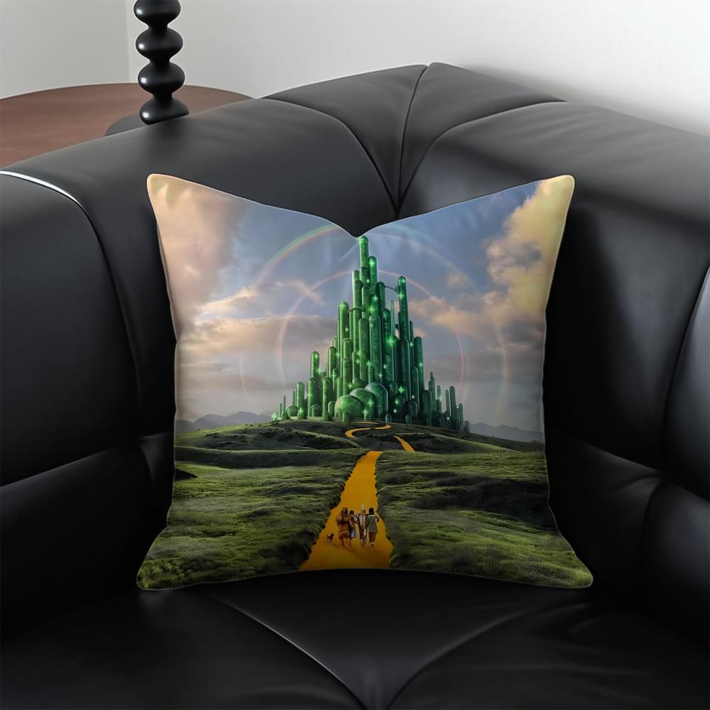 Aesthetic Style TThe WWizard Of Ozs Pattern Cushion Cover Pillow Case Antidustmite Invisible Zipper Silky Plush Cushion