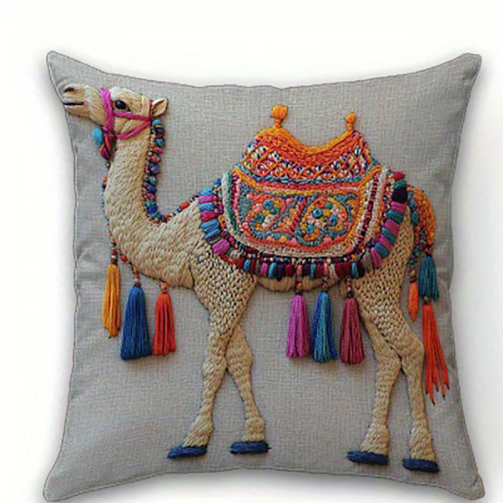 

1/4pcs Colorful Camel-Patterned Pillowcases for Comfort Sofa cushion cover home bedroom room decoration 45x45cm