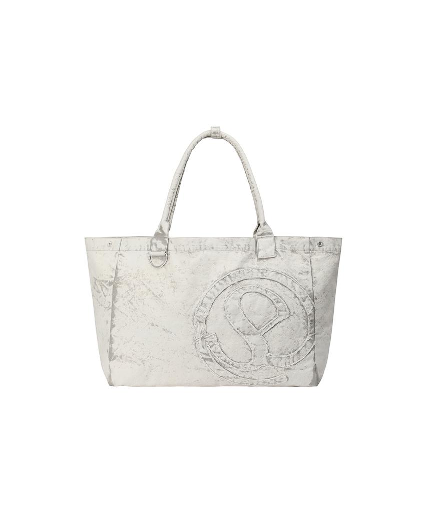 Sekeonmonollogeu Washed Cotton Appliqué Tote Bag [Lbeige]_Seac013Lbeige