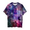 Galaxy Print T-shirt met Korte Mouwen, Stijlvolle Casual Dagelijkse Kleding