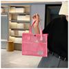 Portable Large Capacity Women's Bag Solid Color Breathable Women's Handle Bag Mesh Beach Bag Shopping Top-Handle Bags