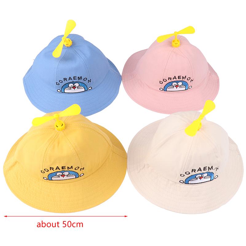 Doraemon Kleiner Propeller Kinder Baby Fischerhut Netzmütze Cartoon Sommer Outdoor Strandhut Sonnenschutzhut Eimerhut