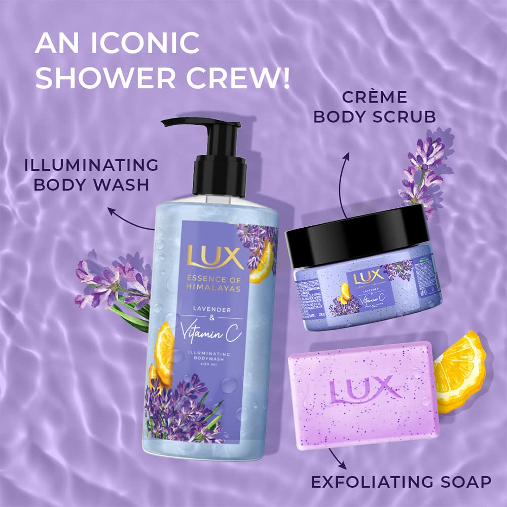 Lux Essence Of Himalayas Lavender & Vitamin C Creme Body Scrub 300 Ml Exfoliating Natural Glow Gentle Polishing Paraben Free Skin Care
