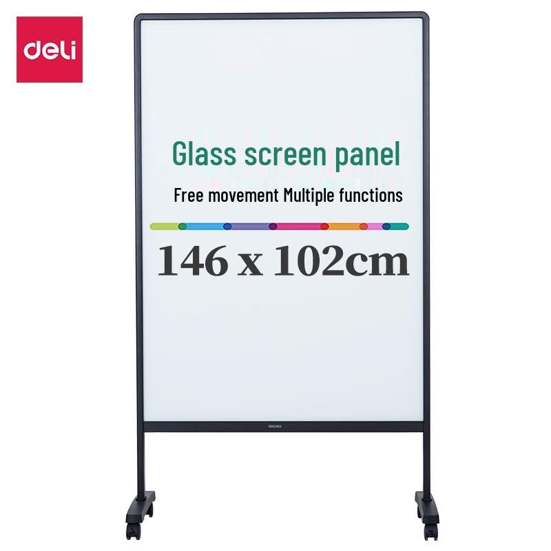 Deli Mobile Magnetic Tempered Glass Whiteboard