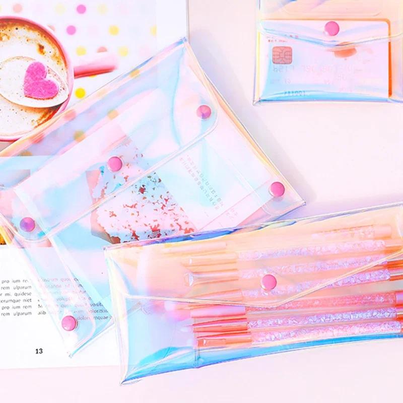 Laser Transparent Kosmetiktasche Damen DIY Klar Make-up Stifte Aufbewahrung Organizer Reise Toilettenartikel Waschtasche Hülle Niedliche Geldbörsen Tasche