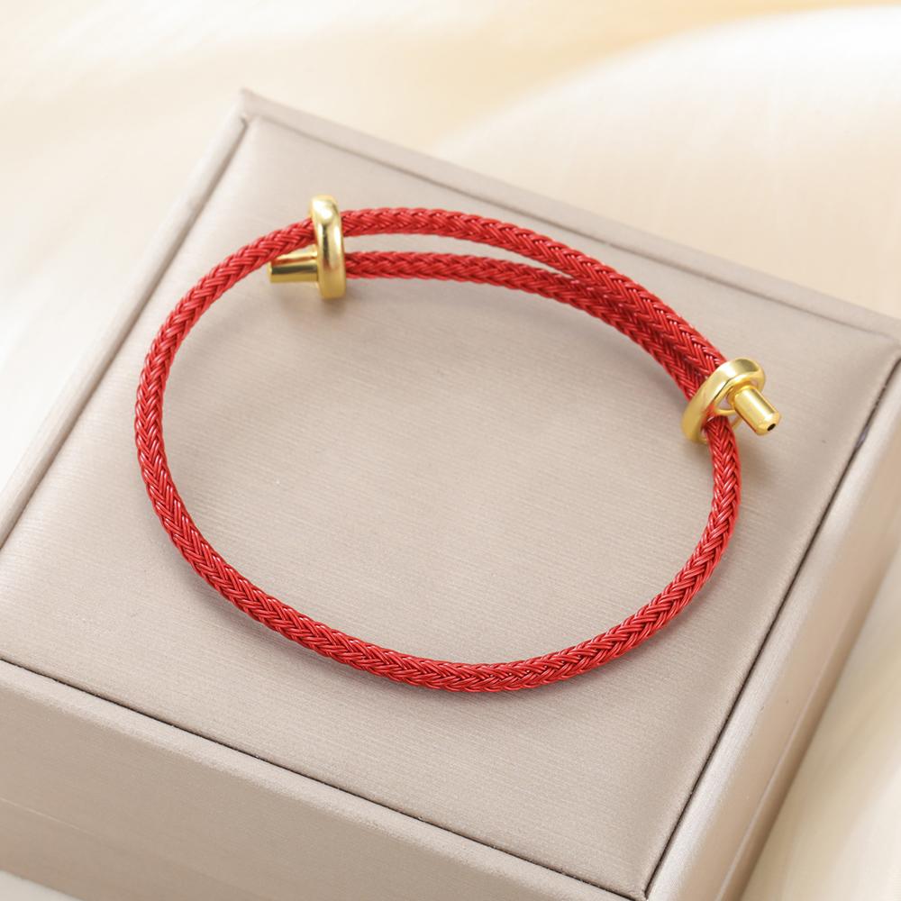 Dawapara Braided Rope Bracelet Stainless Steel Clasp Adjustable Woven Cord Bracelet Minimalist Accessories for Jewelry Making