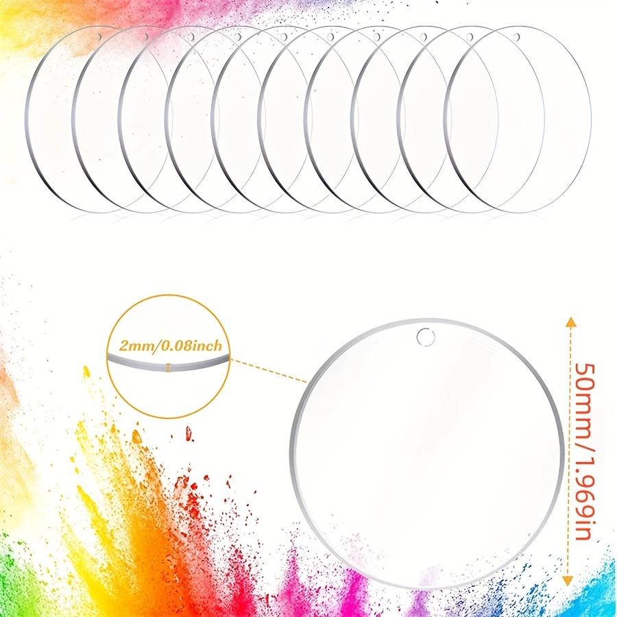 6/20Pcs/Lot Acrylic Clear Circle Discs Keychain Set with Leather Tassel Pendant Jump Rings for Vinyl Kit DIY Keychain Vinyl Crafting