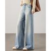 TERRE BLEUE Women's Vintage High-Waist Wide-Leg Jeans