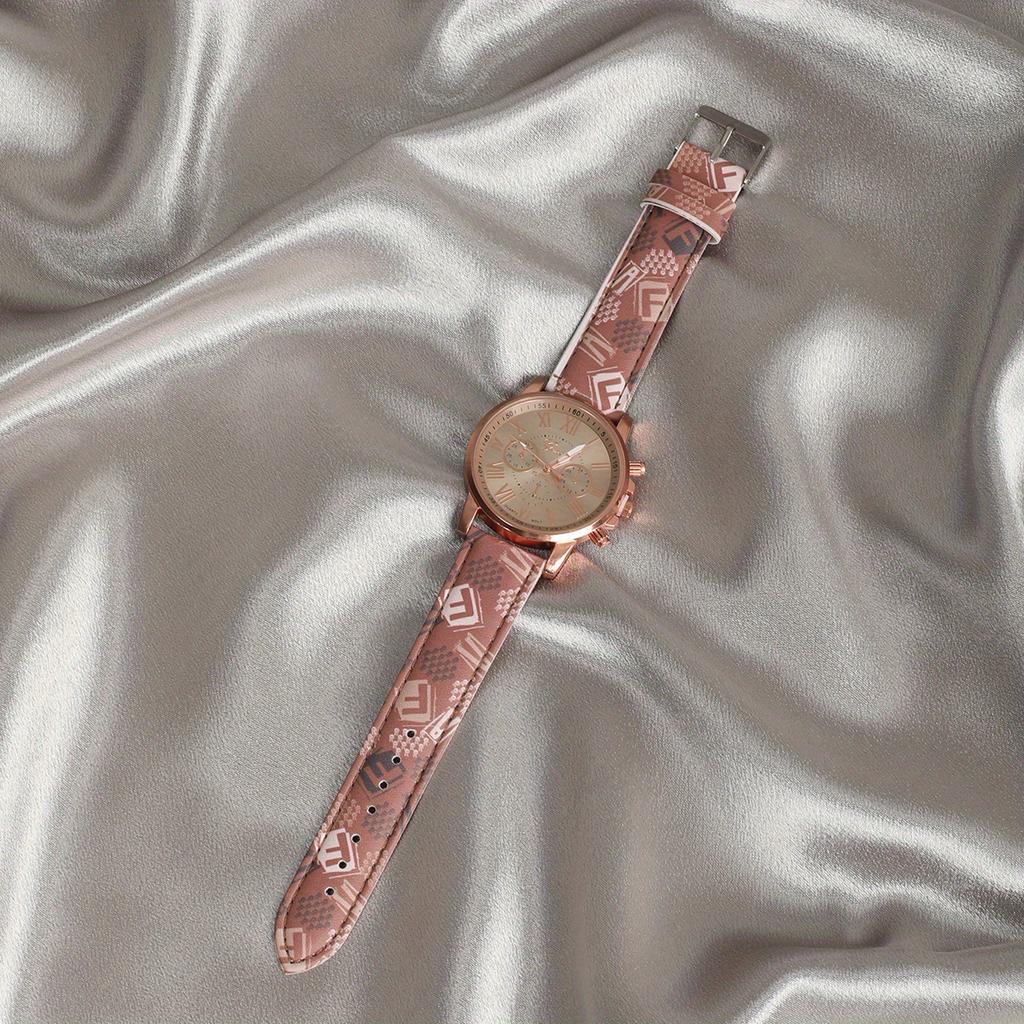 Dameskleurige Serie Horloge Platteland Schattige Stijl Dameshorloge Klassiek met Romeinse Schaal Wijzerplaat Kwarts Horloge(Doos niet inbegrepen)