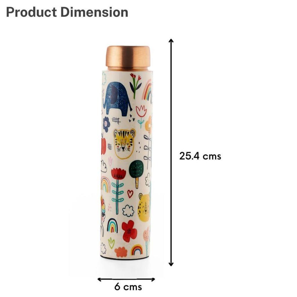 Jolly Copper Water Bottle, 750ml, 1 Piece | Kids | Leak Proof, Durable and Rust Free | Eco-friendly and Sustainable, 750ml, Pack of 1