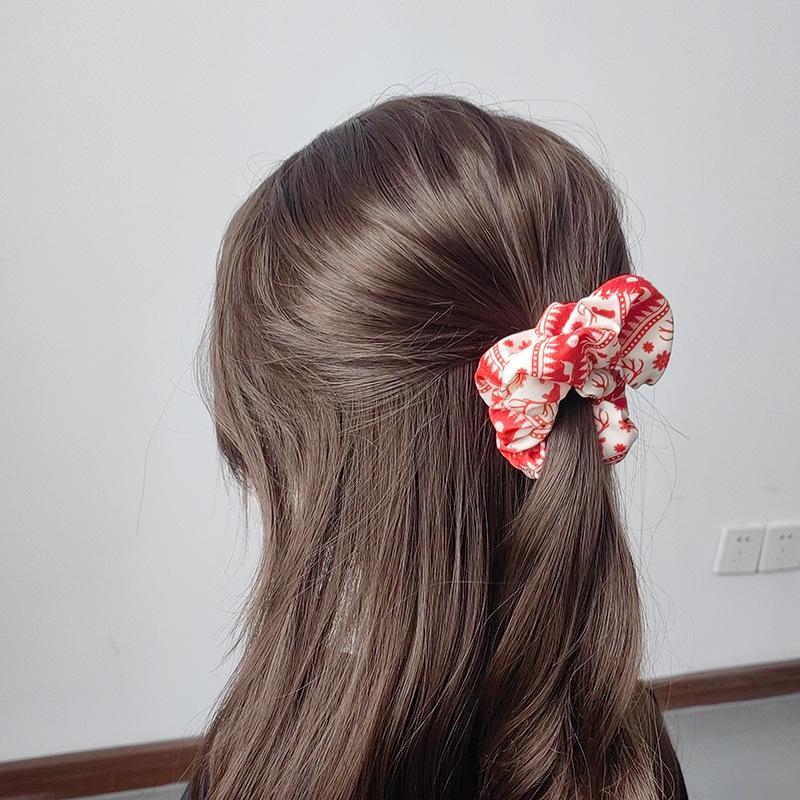 2024 Fashion Satin Christmas Scrunchie: High Elastic Hair Tie for Women