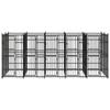 VidaXL Outdoor Dog Kennel Steel 9.22 M², Black, Powder-coated Steel, 480 X 192 X 200 Cm
