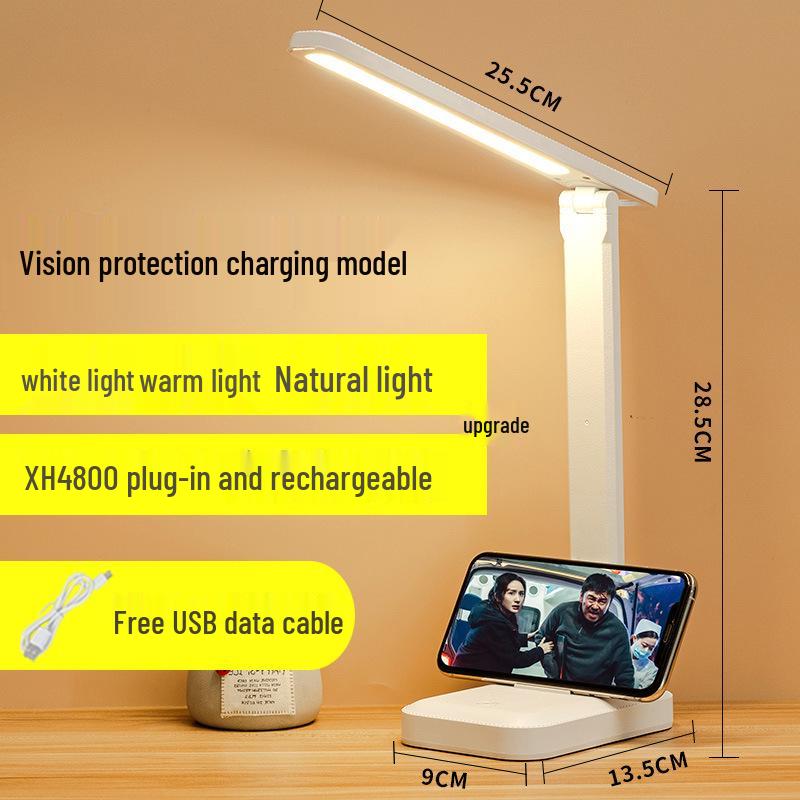 USB LED Folding Desk Lamp: Eye-Protection Night Light for Student Study, Bedside, Dormitory, or Reading