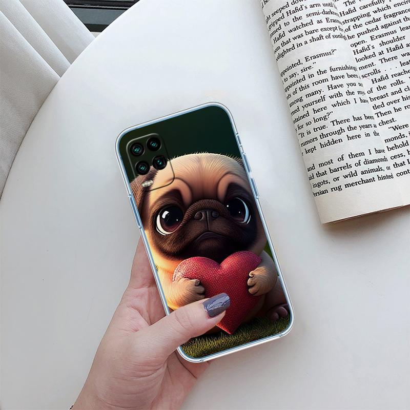 Cute Pug Dog Transparent Phone Case for LG K22 K30 K40 K40S K41 K42 K50 K50S K51 K51S K52 K61 K62 K71 K92 Q60 Q61 V40 V50 V60