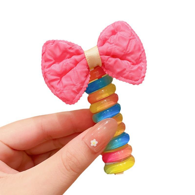 Children'S Roll Telephone Rope Hair Rope Girls' High Ponytail Headrope Durable High Elastic No Damage Hair Rope Hair Accessories