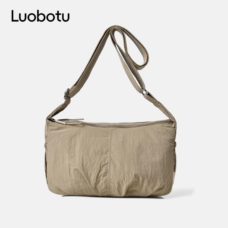 Fashion solid color bag messenger bag women's new women's shoulder bag hot-selling women's bag lightweight nylon cloth satchel