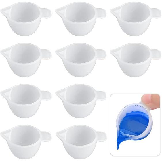 

10Pcs Silicone Mold Cup Dispenser, Small Silicone Cups, Mini Resin Measuring Cups for Epoxy Casting Color Modulation Tools for Resin Mixing, Molds, білий