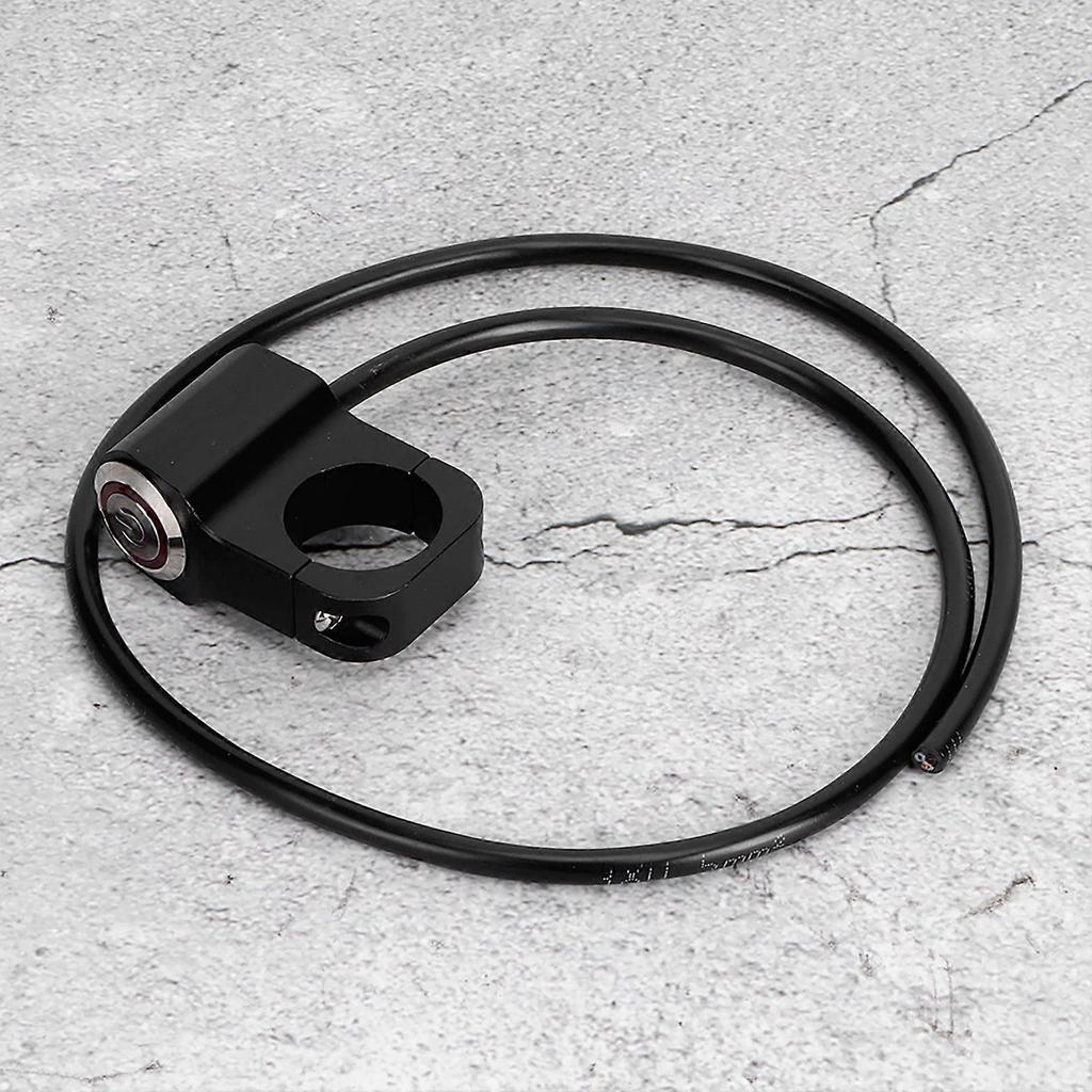 12V 25mm/0.98in Stainless Steel LED Waterproof Handlebar Switch for Motorcycle ATV Black Less