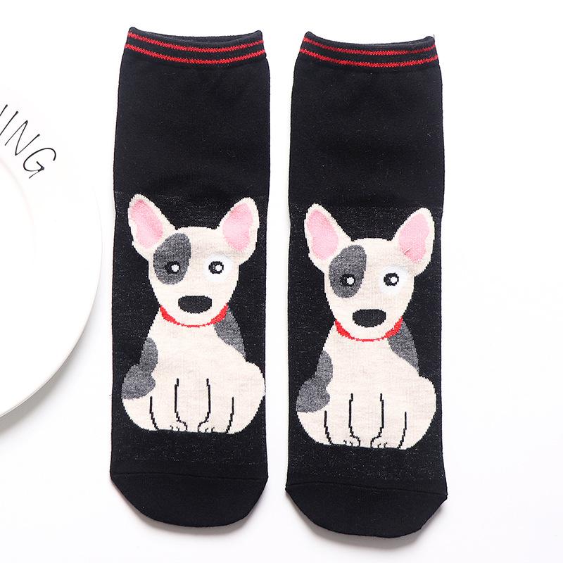 

Two Stripe Cartoon Pet Dog Women s Cotton Socks Korean 3D Stereo Original Design Socks 36-42