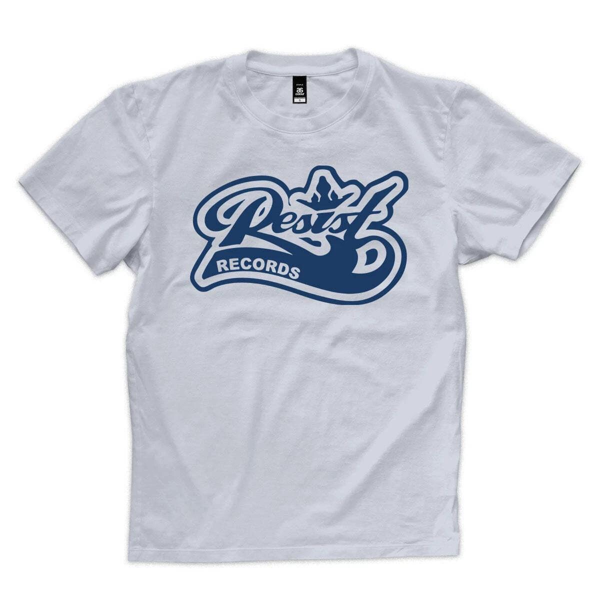 New Music Resist  Logo  Blue On Powder T Shirt S