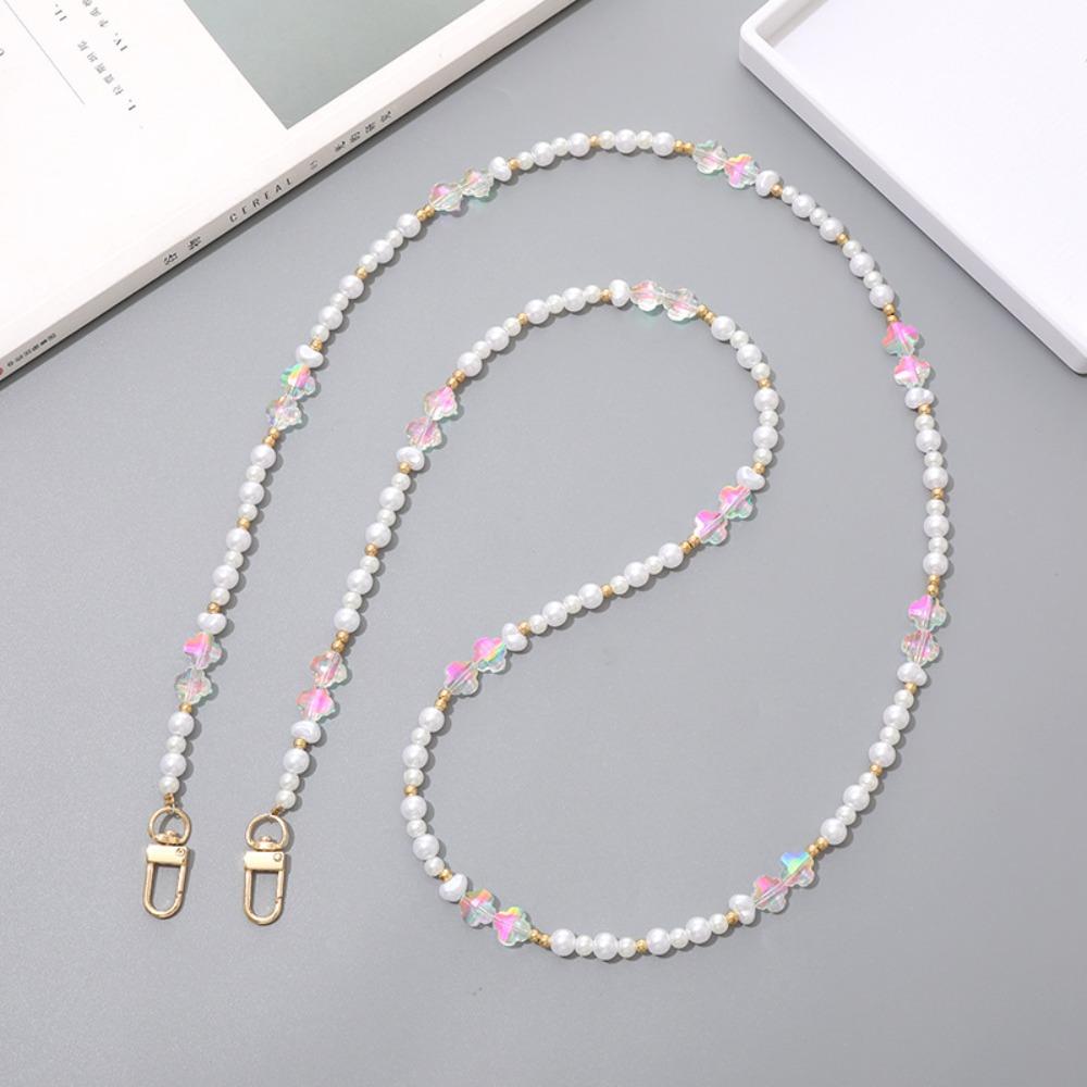 Bag Chain Crossbody Phone Strap Flower Beads Phone Neck Straps Mobile Phone Lanyard  Lanyard Patch