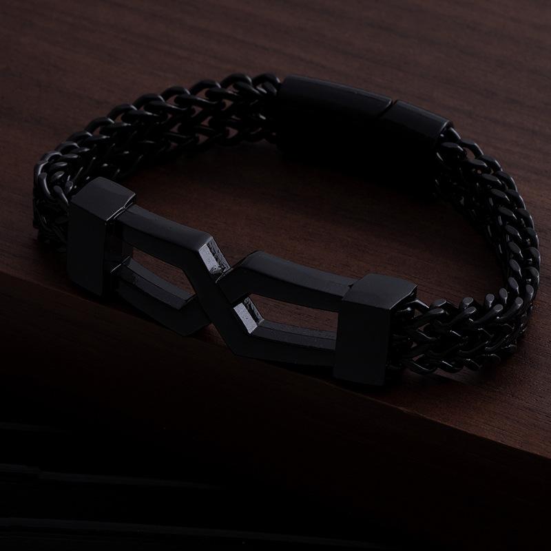 Simple Trendy Hip-Hop Glasses Type Titanium Steel Bracelet Style Fashionable Simple And Versatile Men'S Jewelry