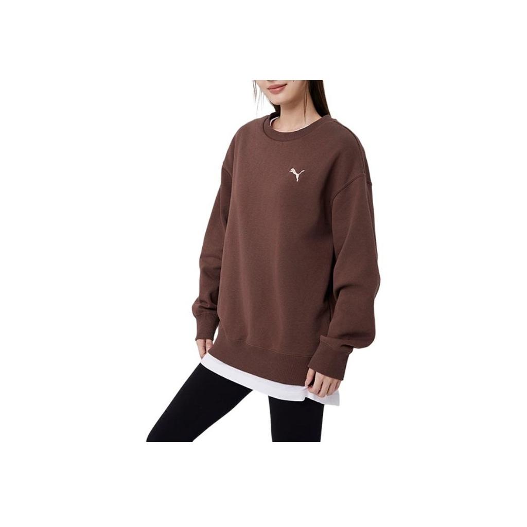 Puma Loose Fleece Sweatshirt Unisex Sweatshirts Coffee-Brown 632292-65