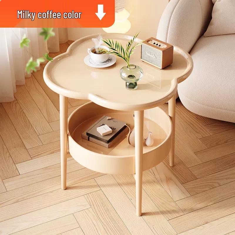 Moderner Beiger Stil Beistelltisch mit mobilem Ablageregal – Ideal für das Wohnzimmer oder als Kaffeetisch