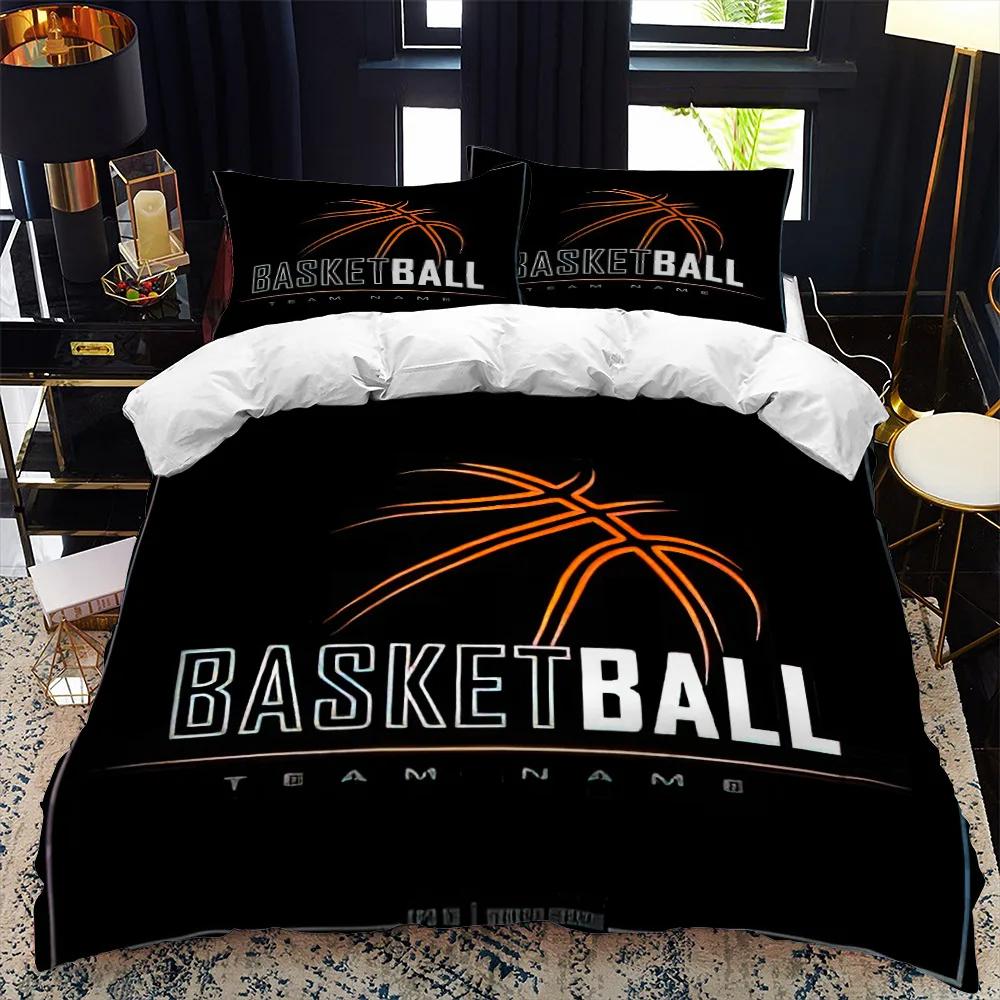 Kids Basketball Duvet Cover Set 3D King Queen Size Cool Sport Theme For Kids Children Teens Ball Gaming Polyester Bedding Set