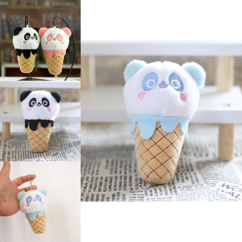 Cute And Adorable Cone Panda Keychain Plush Toy Bag Pendant