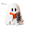 Halloween Shelf Decor Ghost Figurine, Cute Reading Statue, Ornament with Party Table Centerpiece Pumpkin Bucket, Skeleton Puppy Tabletop for
