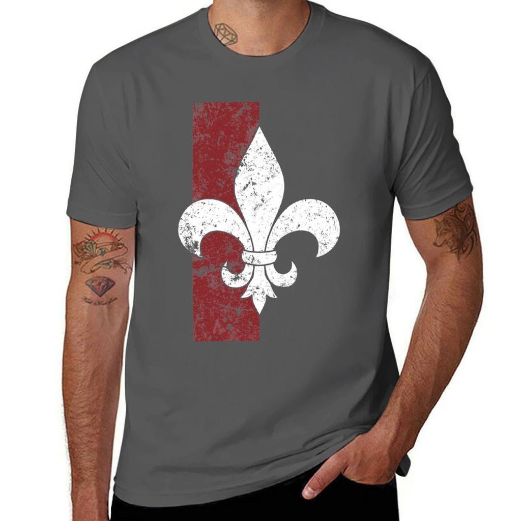 Martyred Fleur De Lis Tshirt Big And Tall Crew Neck Tee